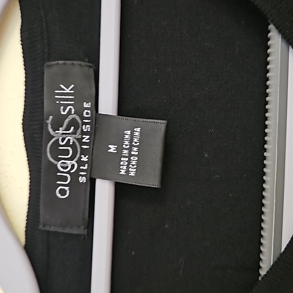 August Silk Woman's Silk Black Long-Sleeve Black Button-up Cardigan. Sz: M - Picture 2 of 7